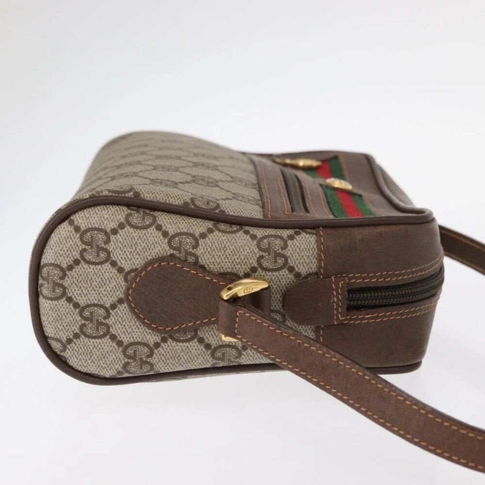 GUCCI GG Supreme Web Sherry Line Bag PVC Beige Red - Picture 6 of 16